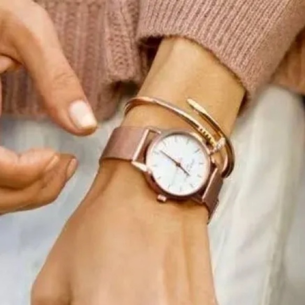 Eddie Borgo Rose Gold Mesh Timepiece